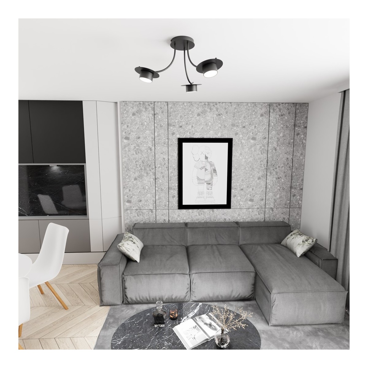 Emibig ENSO 3 BL EM1445/3 kolor czarny z kategorii lampy wiszące