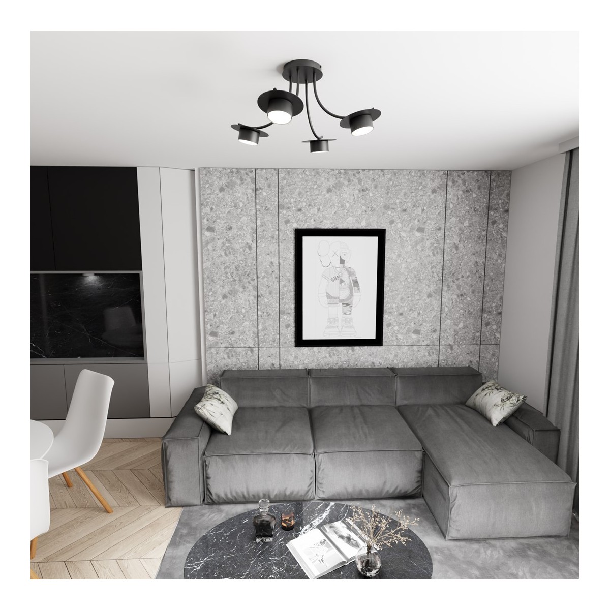 Emibig ENSO 4 BL EM1445/4 kolor czarny z kategorii lampy wiszące