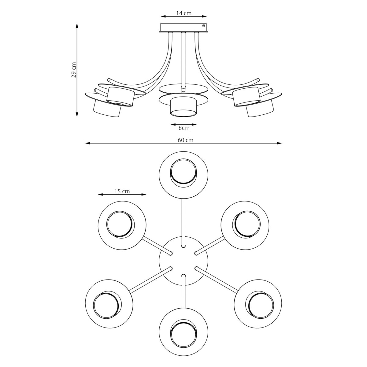 Emibig ENSO 6 BL EM1445/6 kolor czarny z kategorii lampy wiszące