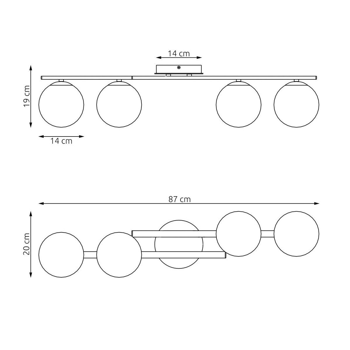Emibig KAIRO 4 BL OPAL EM1446/4 kolor czarny z kategorii lampy wiszące