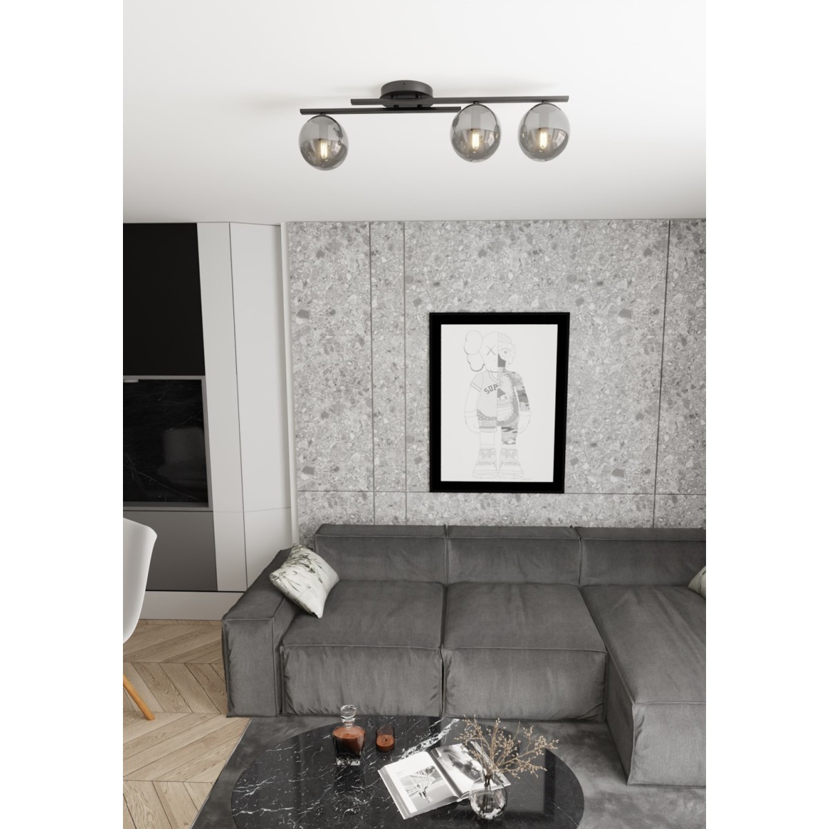 Emibig KAIRO 3 BL GRAFIT EM1447/3 kolor czarny z kategorii lampy wiszące