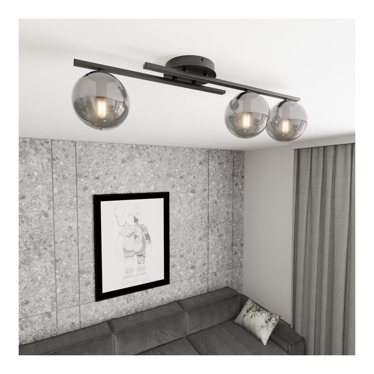 Emibig KAIRO 3 BL GRAFIT EM1447/3 kolor czarny z kategorii lampy wiszące