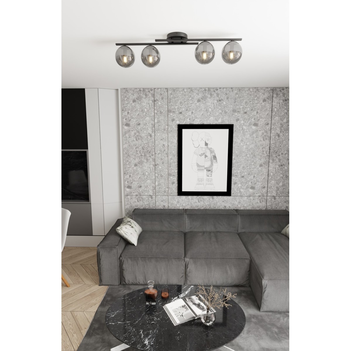 Emibig KAIRO 4 BL GRAFIT EM1447/4 kolor czarny z kategorii lampy wiszące