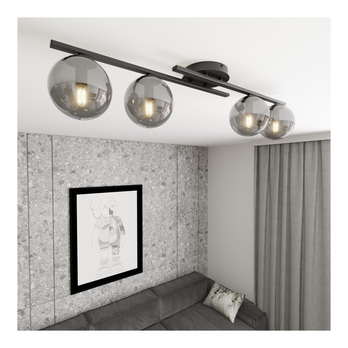 Emibig KAIRO 4 BL GRAFIT EM1447/4 kolor czarny z kategorii lampy wiszące