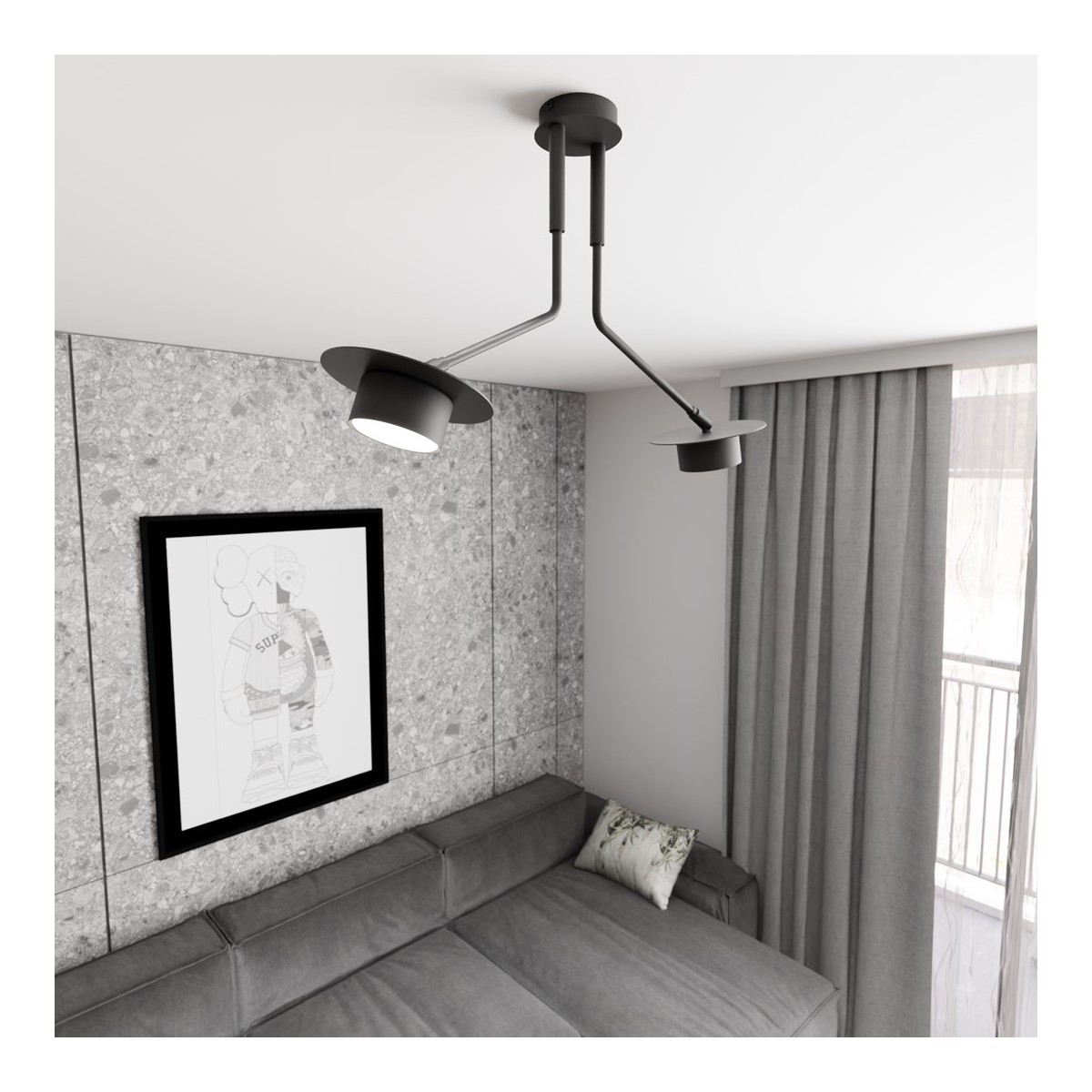 Emibig MIZU 2 BL EM1448/2 kolor czarny z kategorii lampy wiszące