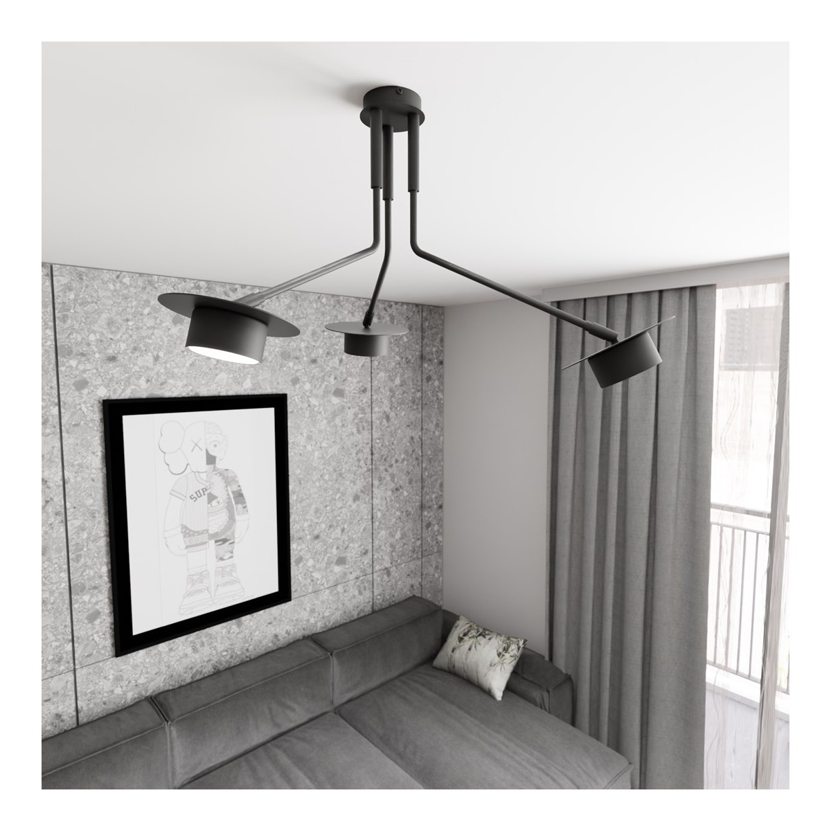 Emibig MIZU 3 BL EM1448/3 kolor czarny z kategorii lampy wiszące