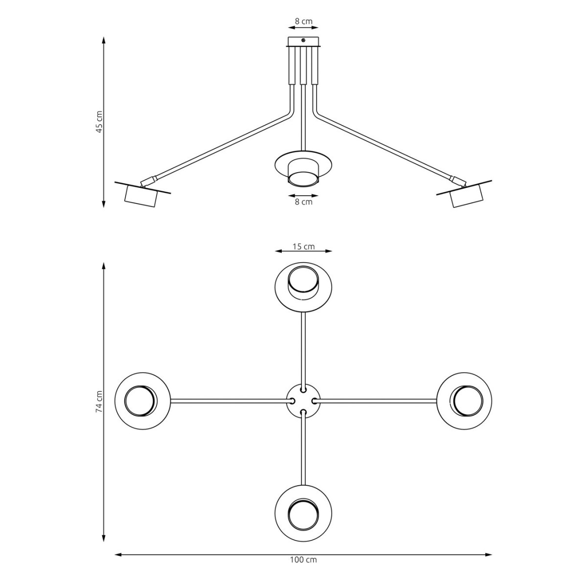 Emibig MIZU 4 BL EM1448/4 kolor czarny z kategorii lampy wiszące