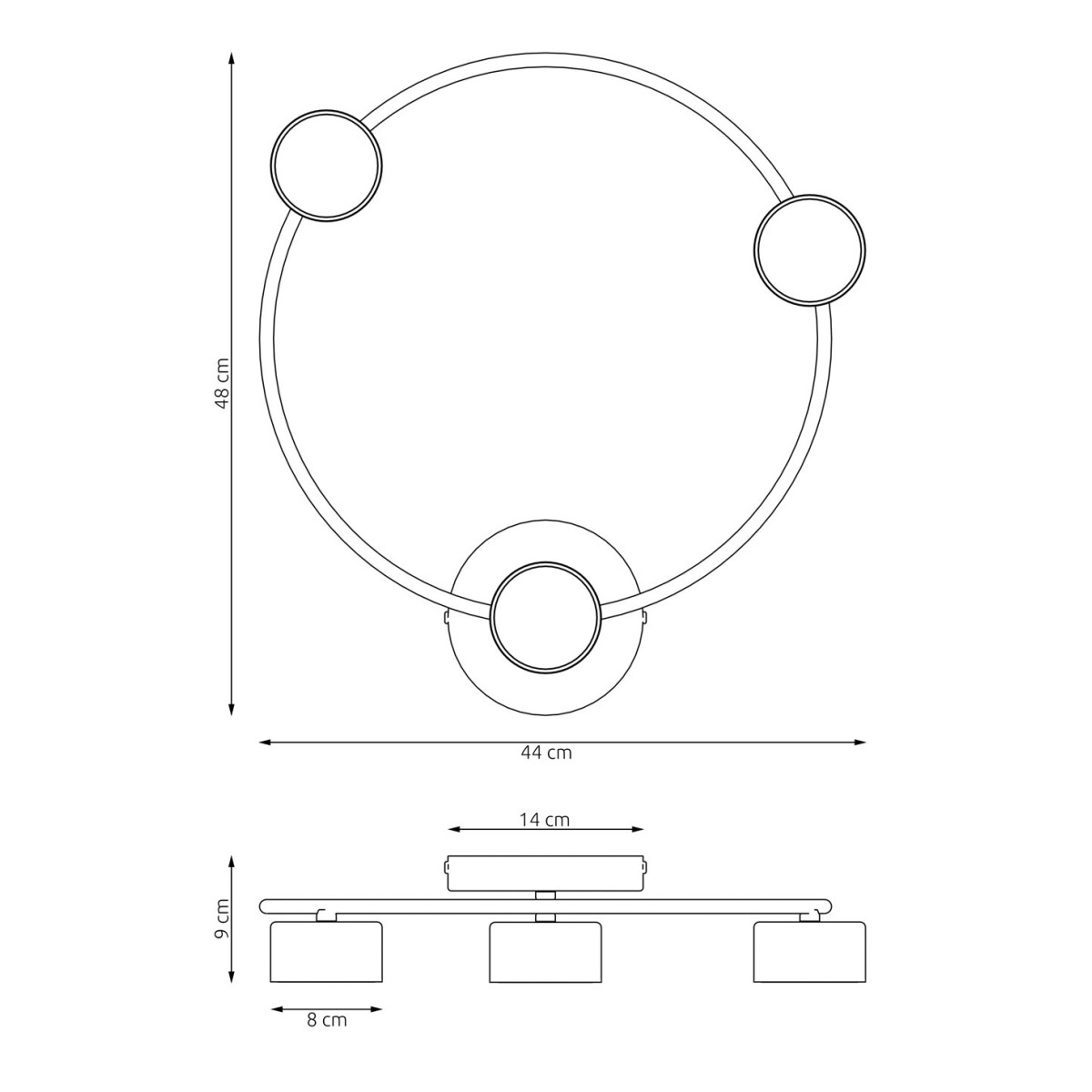 Emibig LUCIO 3 BL EM1450/3 kolor czarny z kategorii lampy sufitowe