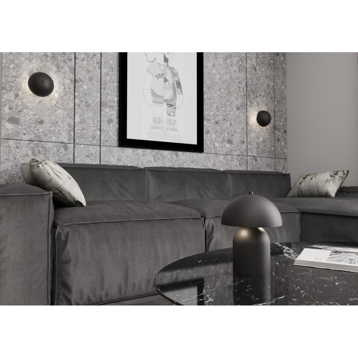 Emibig MUSH LN2 BL EM1451/LN2 kolor czarny z kategorii lampki biurkowe