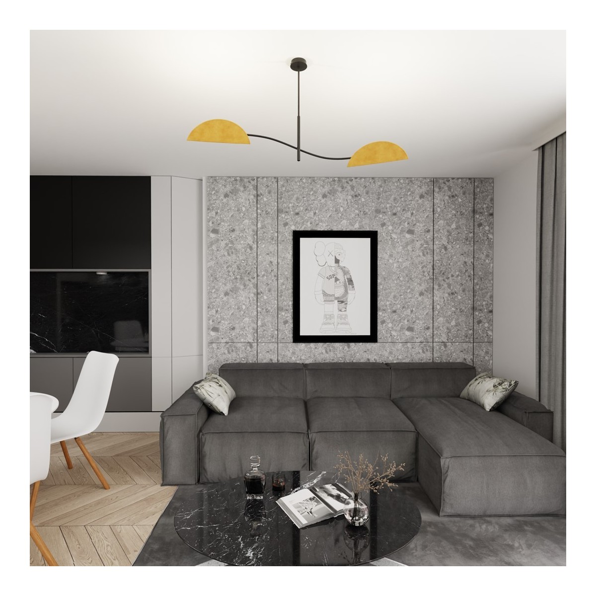 Emibig LOTUS 2 BL MUSTARD EM1460/2 kolor czarny z kategorii lampy sufitowe