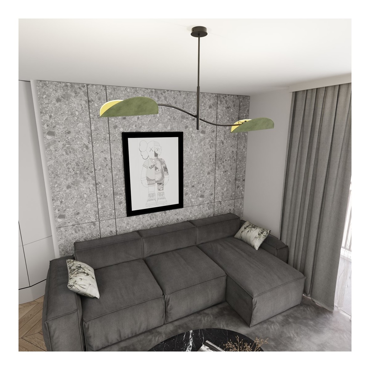 Emibig LOTUS 2 BL GREEN EM1461/2 kolor czarny z kategorii lampy sufitowe