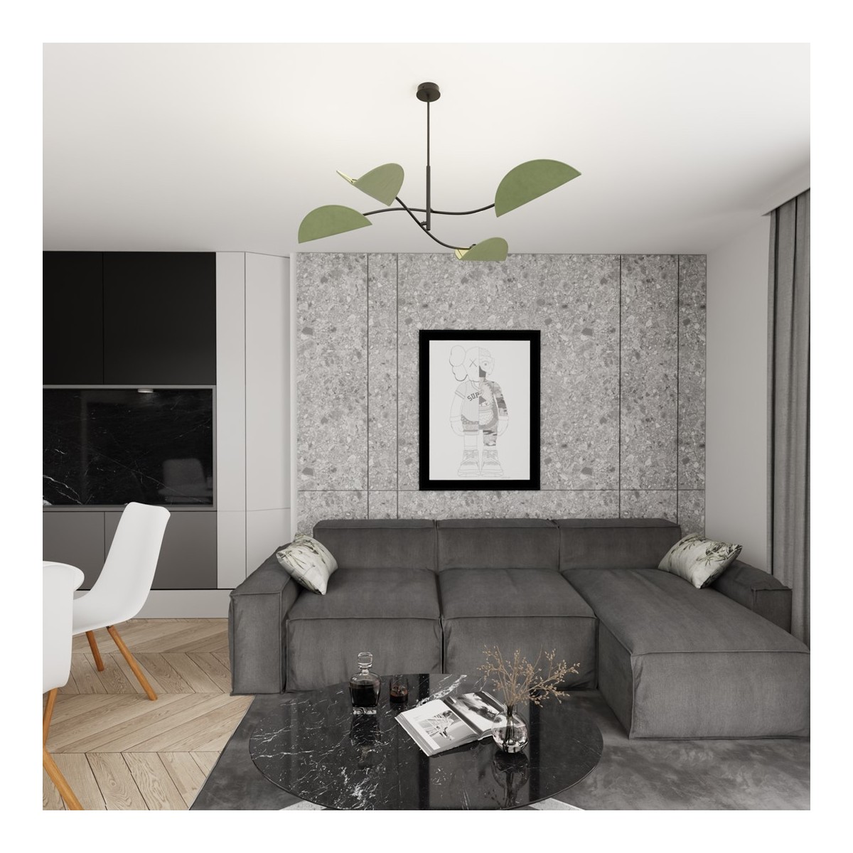 Emibig LOTUS 4 BL GREEN EM1461/4 kolor czarny z kategorii lampy sufitowe