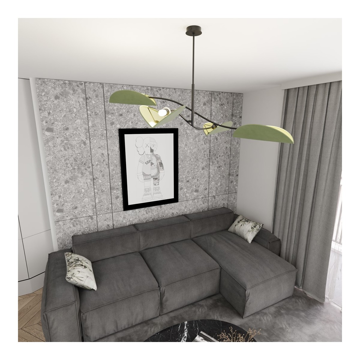 Emibig LOTUS 4 BL GREEN EM1461/4 kolor czarny z kategorii lampy sufitowe