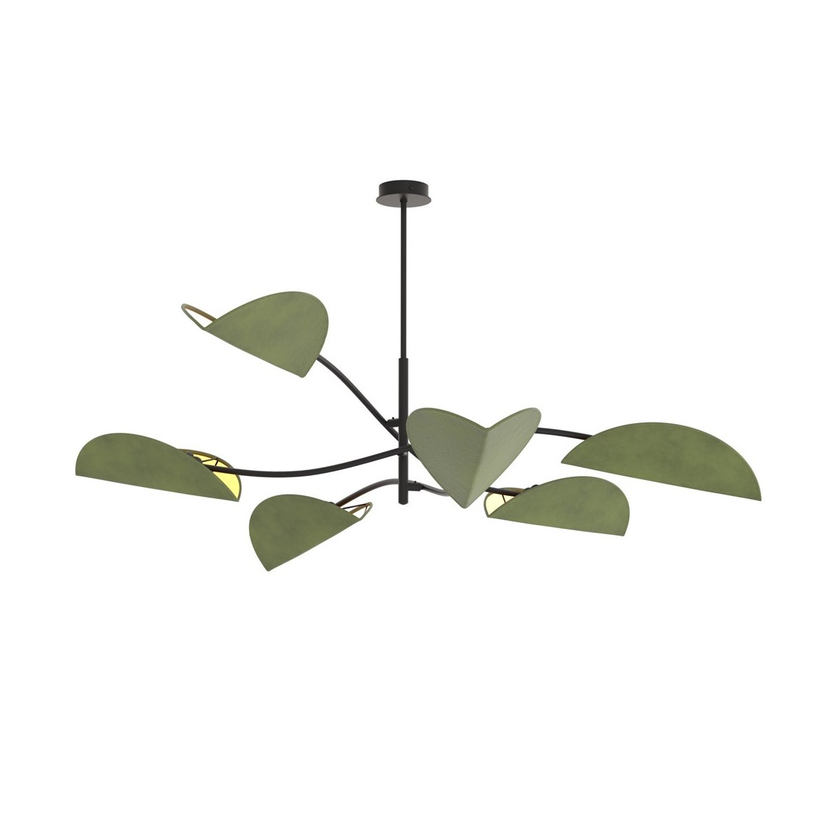 Emibig LOTUS 6 BL GREEN EM1461/6 kolor czarny z kategorii lampy sufitowe