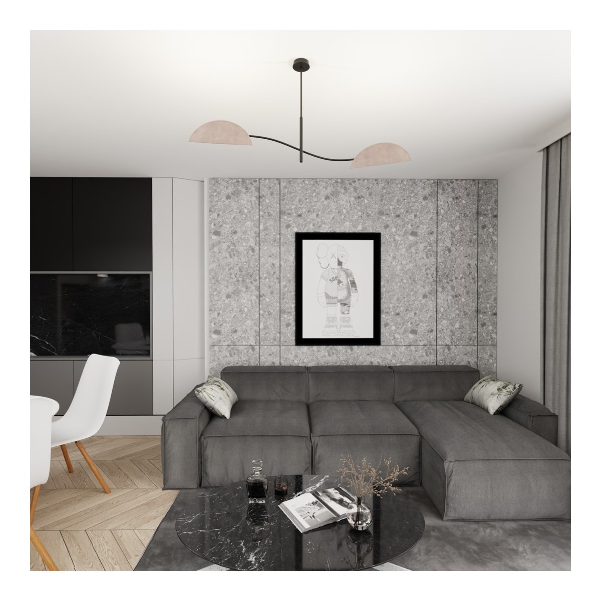 Emibig LOTUS 2 BL GRAY EM1462/2 kolor czarny z kategorii lampy sufitowe