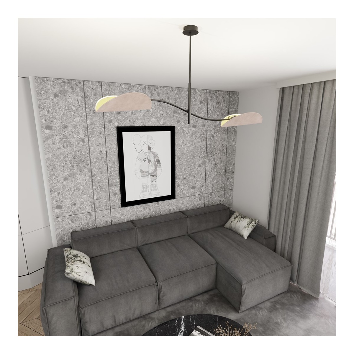 Emibig LOTUS 2 BL GRAY EM1462/2 kolor czarny z kategorii lampy sufitowe