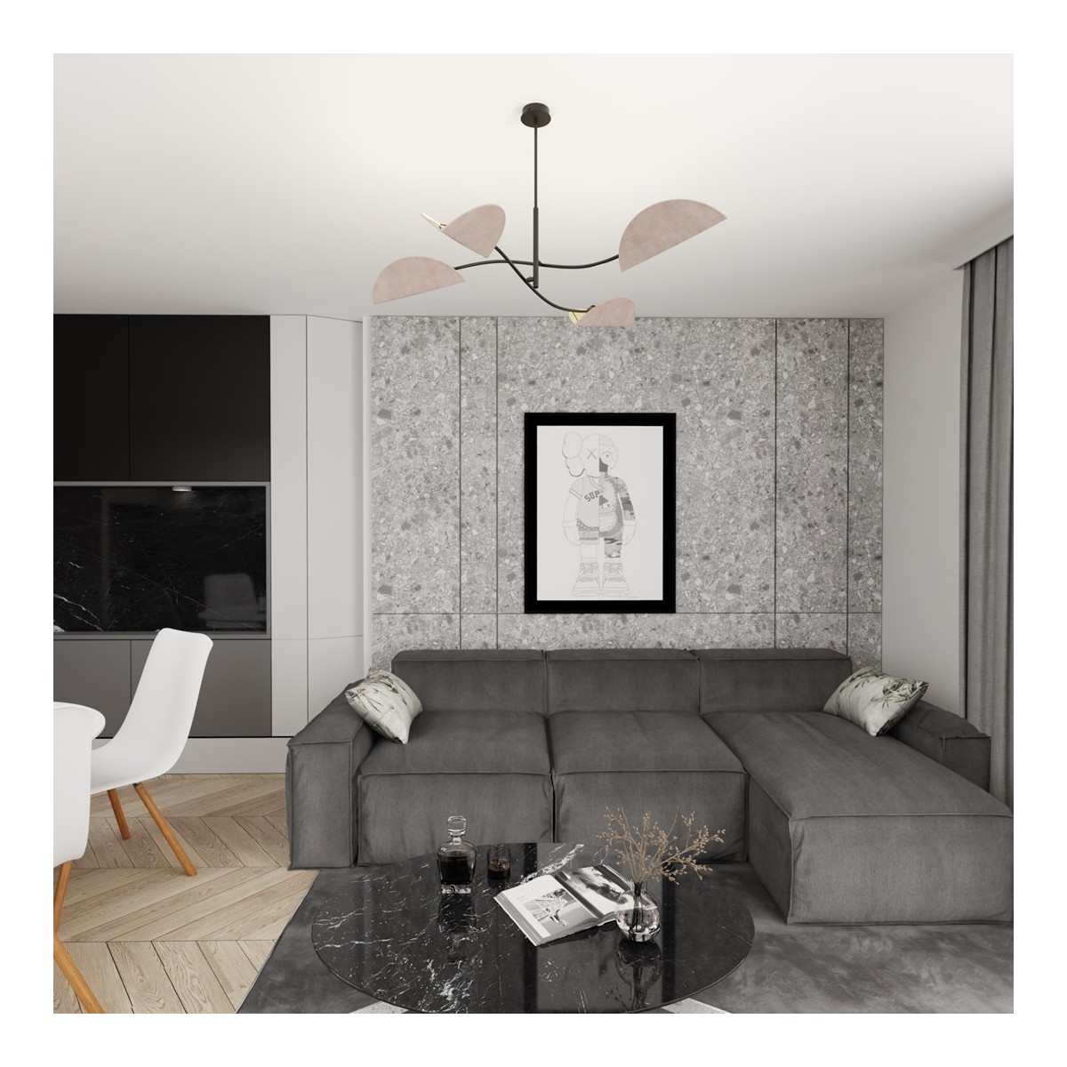 Emibig LOTUS 4 BL GRAY EM1462/4 kolor czarny z kategorii lampy sufitowe