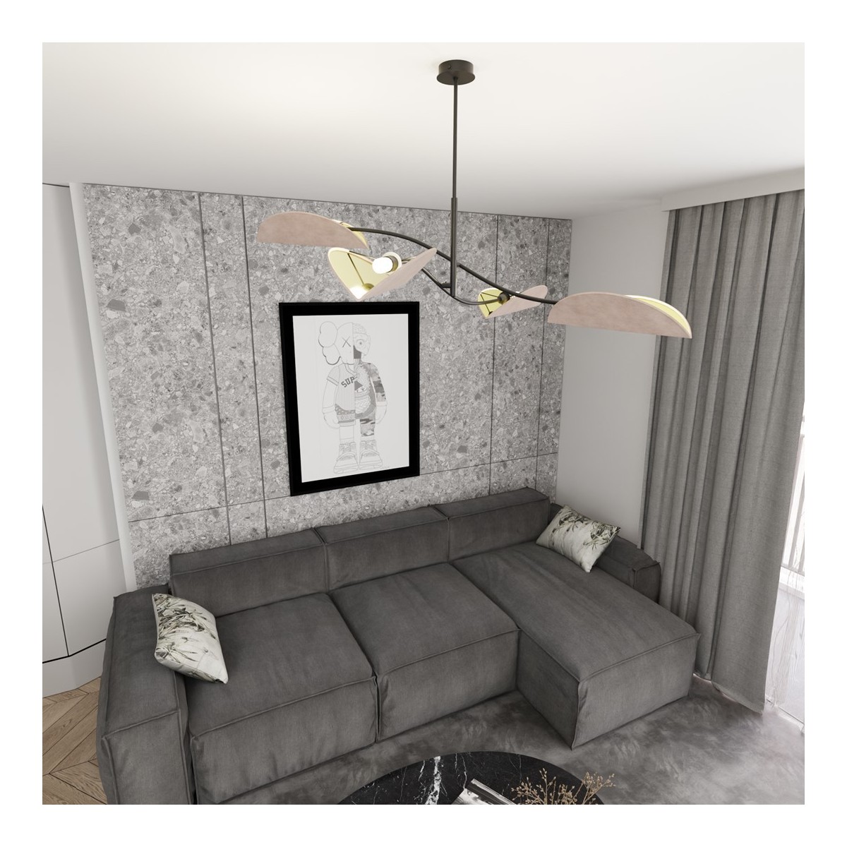 Emibig LOTUS 4 BL GRAY EM1462/4 kolor czarny z kategorii lampy sufitowe