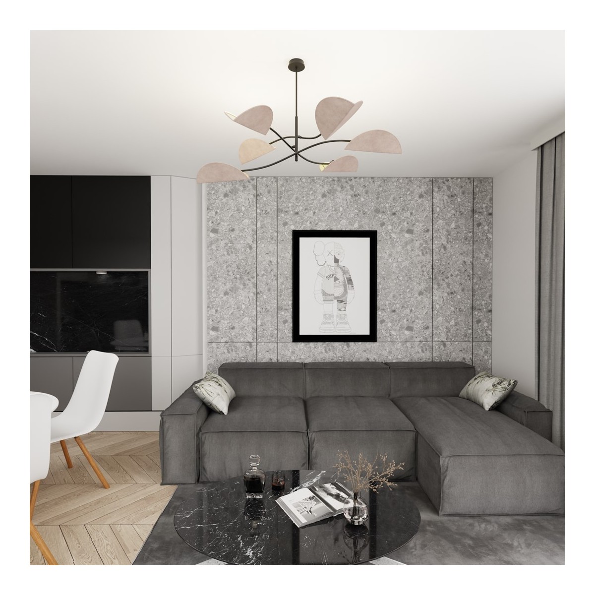 Emibig LOTUS 6 BL GRAY EM1462/6 kolor czarny z kategorii lampy sufitowe