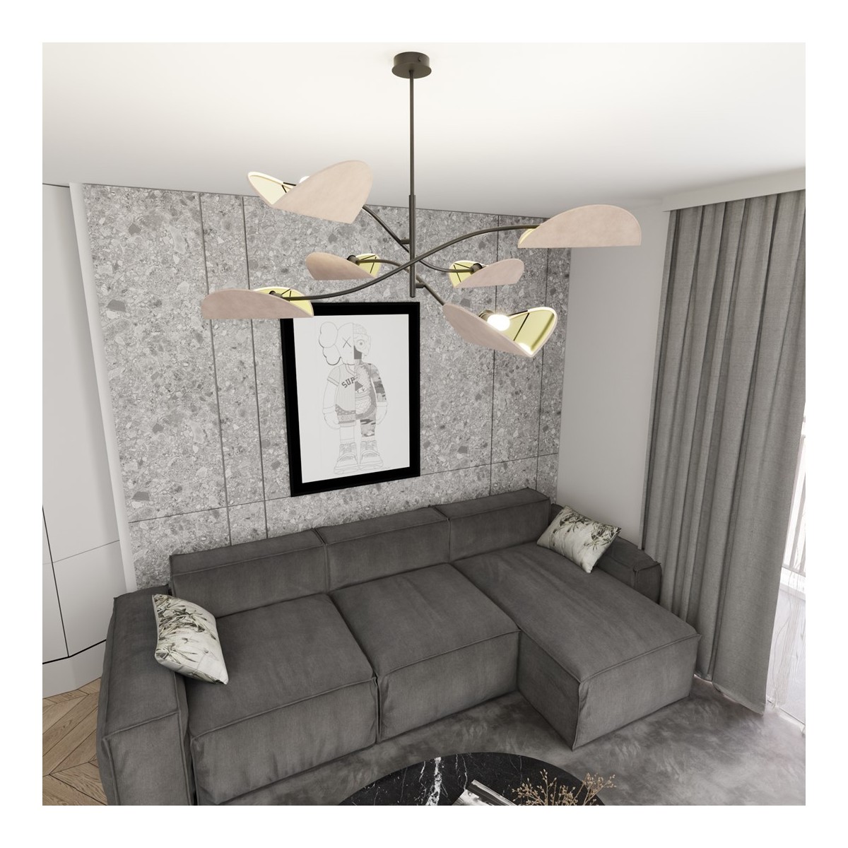 Emibig LOTUS 6 BL GRAY EM1462/6 kolor czarny z kategorii lampy sufitowe