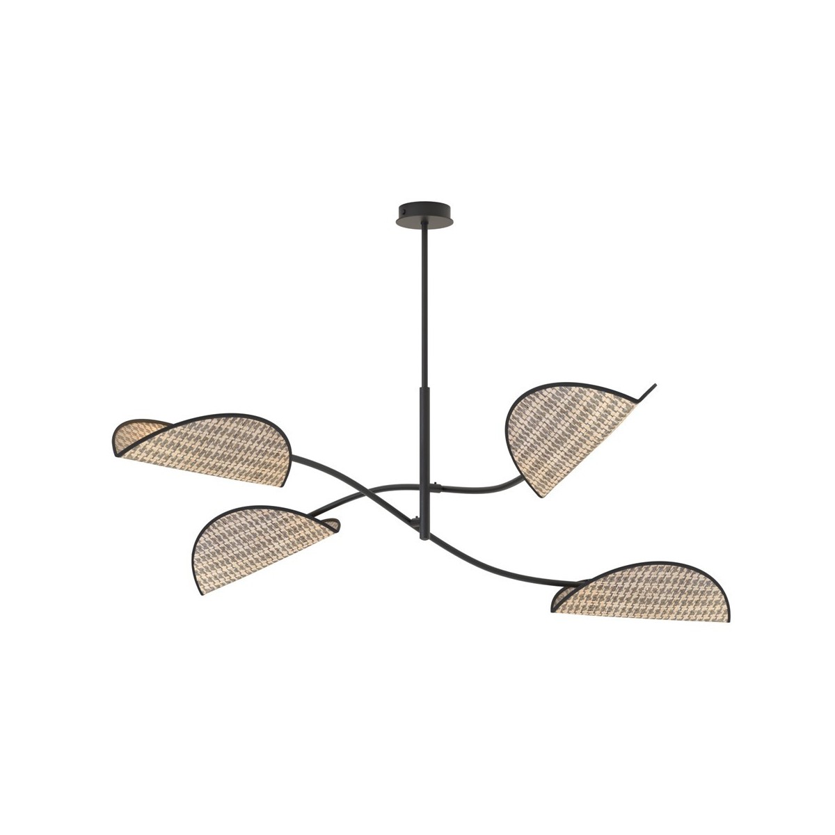 Emibig LOTUS 4 BL NATURAL EM1463/4 kolor czarny z kategorii lampy sufitowe