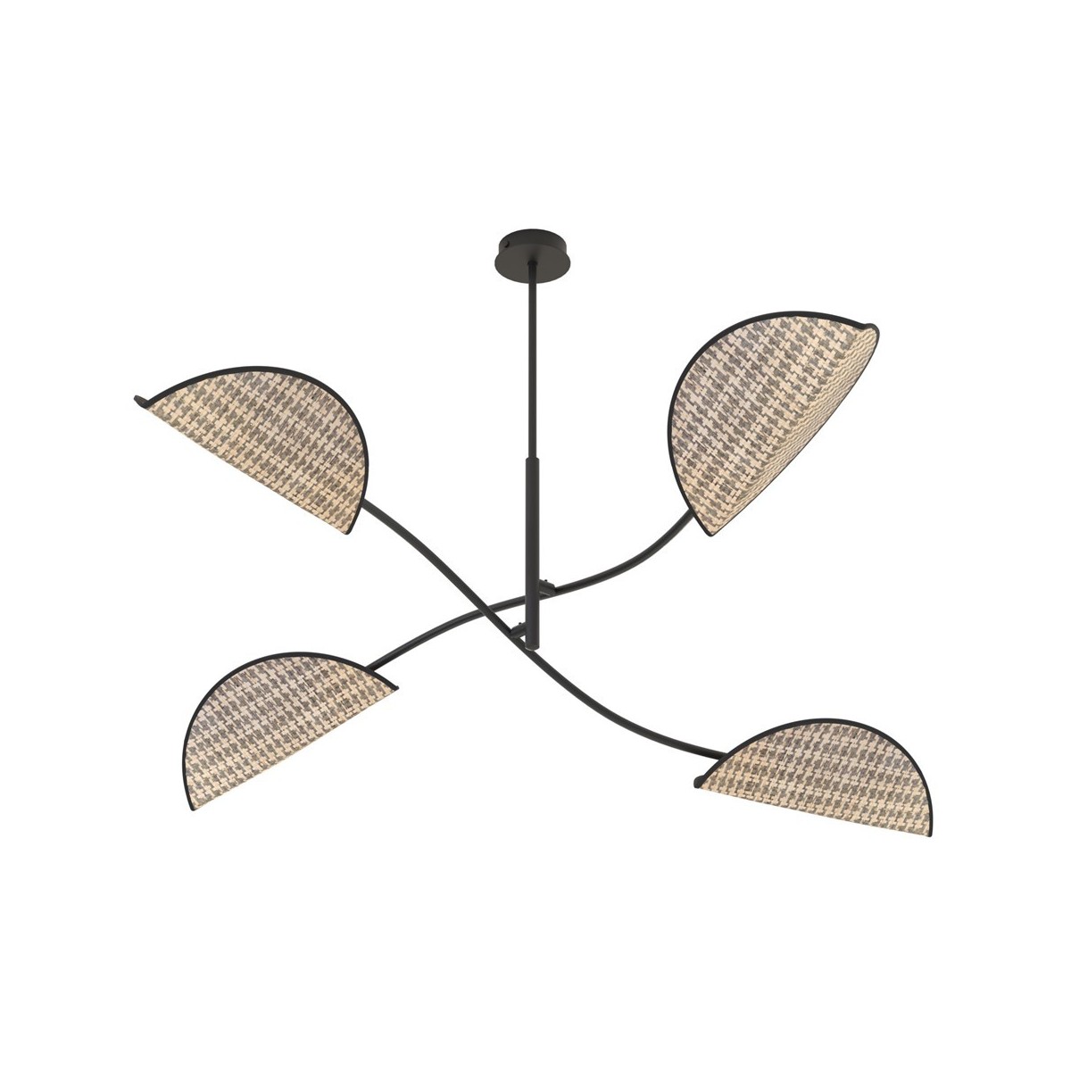 Emibig LOTUS 4 BL NATURAL EM1463/4 kolor czarny z kategorii lampy sufitowe