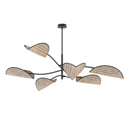Emibig LOTUS 6 BL NATURAL EM1463/6 kolor czarny z kategorii lampy sufitowe