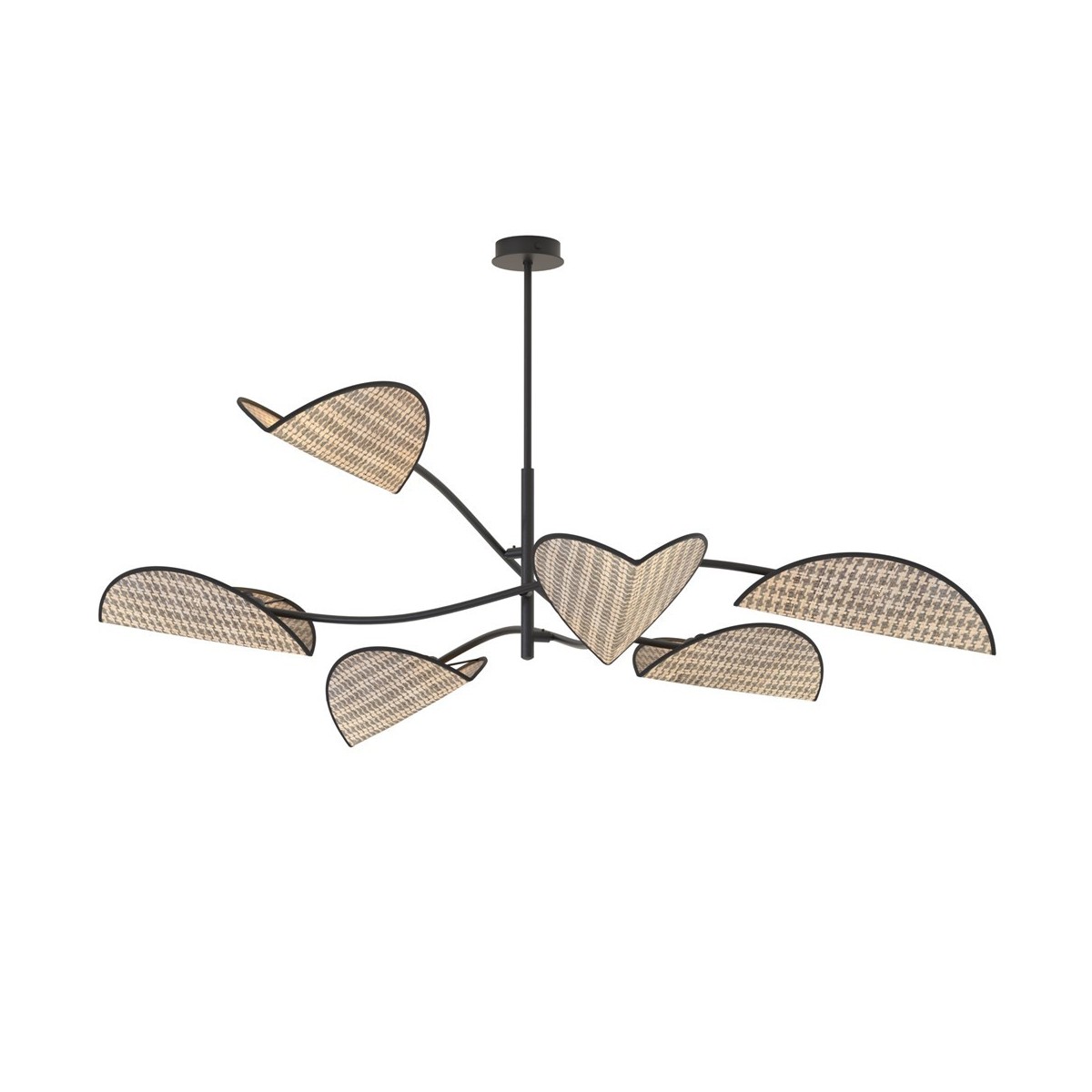 Emibig LOTUS 6 BL NATURAL EM1463/6 kolor czarny z kategorii lampy sufitowe