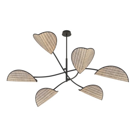 Emibig LOTUS 6 BL NATURAL EM1463/6 kolor czarny z kategorii lampy sufitowe