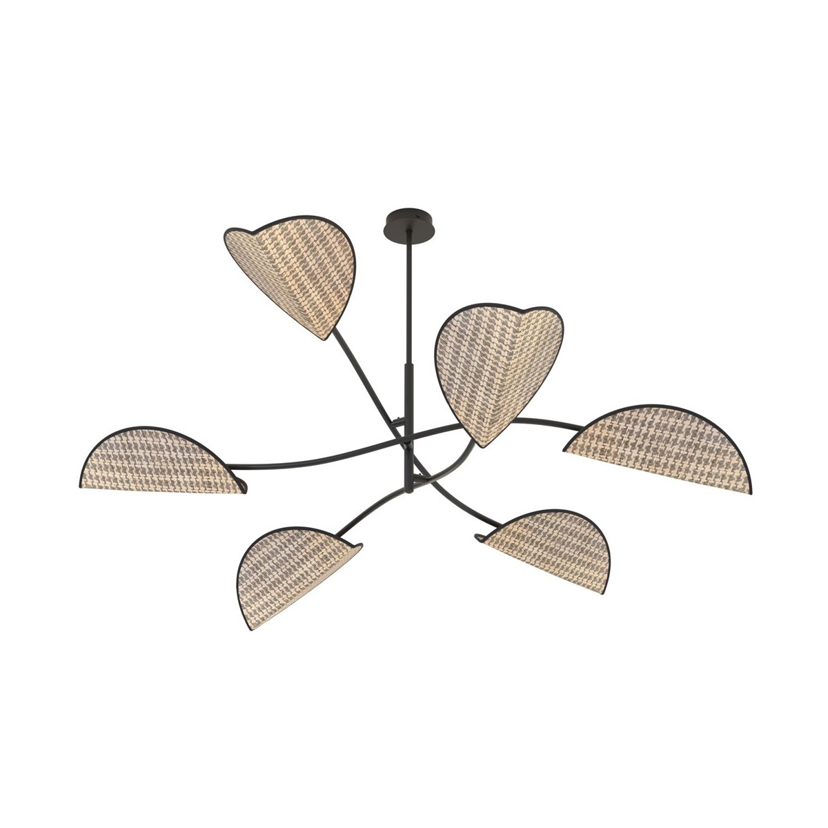 Emibig LOTUS 6 BL NATURAL EM1463/6 kolor czarny z kategorii lampy sufitowe