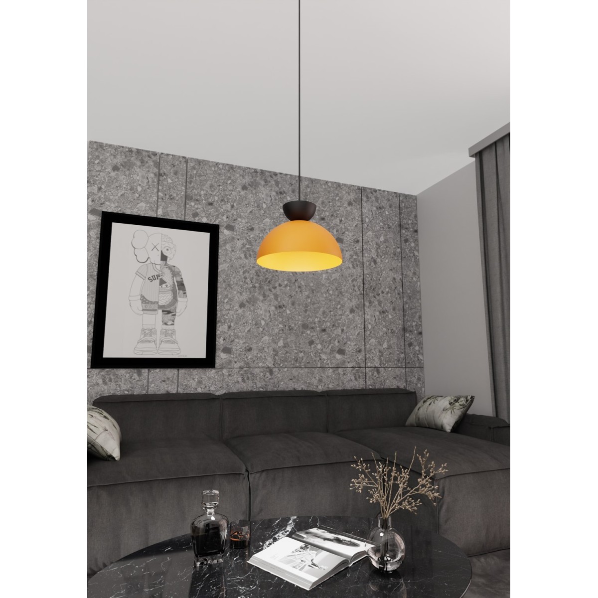 Emibig LUNARO 1S BL ORANGE EM1474/1S kolor czarny z kategorii lampy wiszące