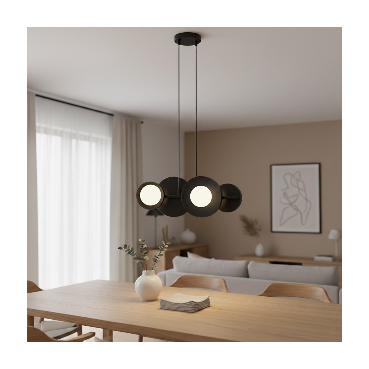 Emibig MODEL 4 BLACK EM1486/4 kolor czarny z kategorii lampy wiszące