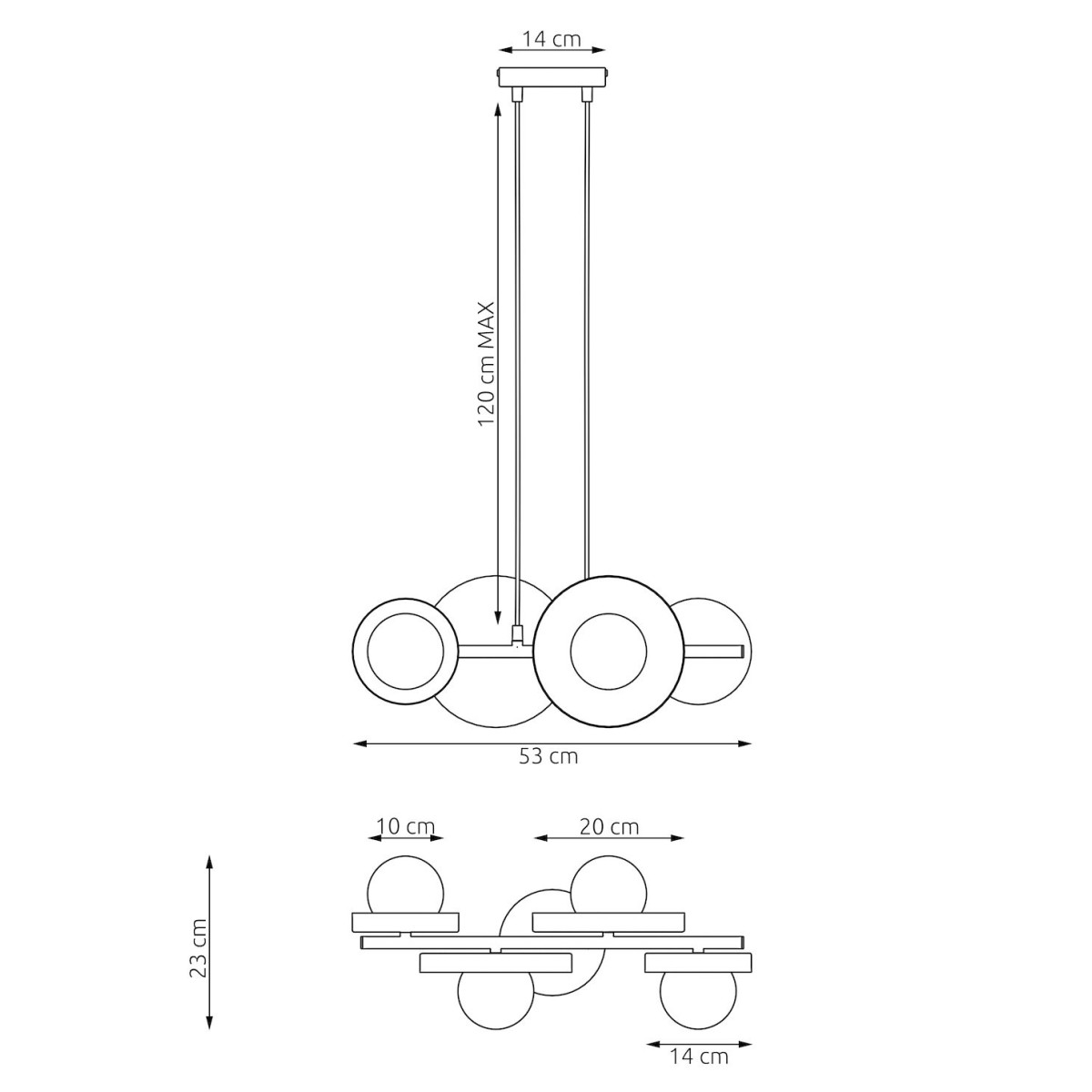 Emibig MODEL 4 BL GRAY EM1489/4 kolor szary z kategorii lampy wiszące