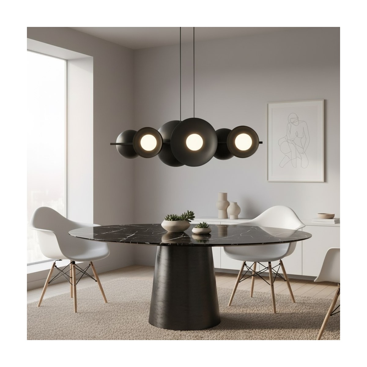 Emibig VOLUM 6 BLACK EM1482/6 kolor czarny z kategorii lampy wiszące