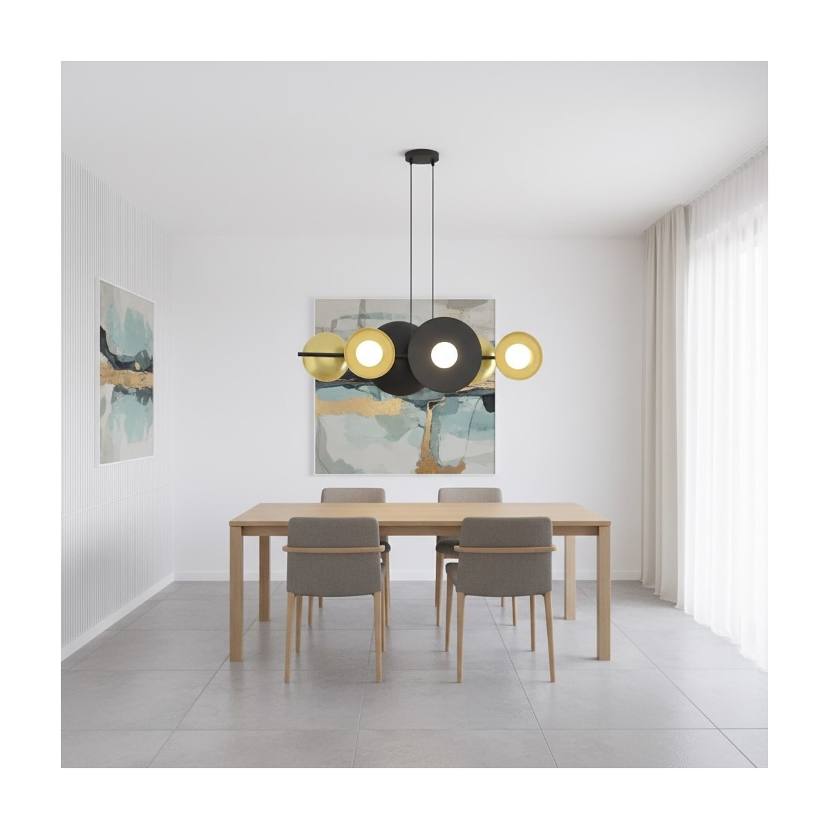 Emibig VOLUM 6 BL GOLD EM1483/6 kolor czarny z kategorii lampy wiszące