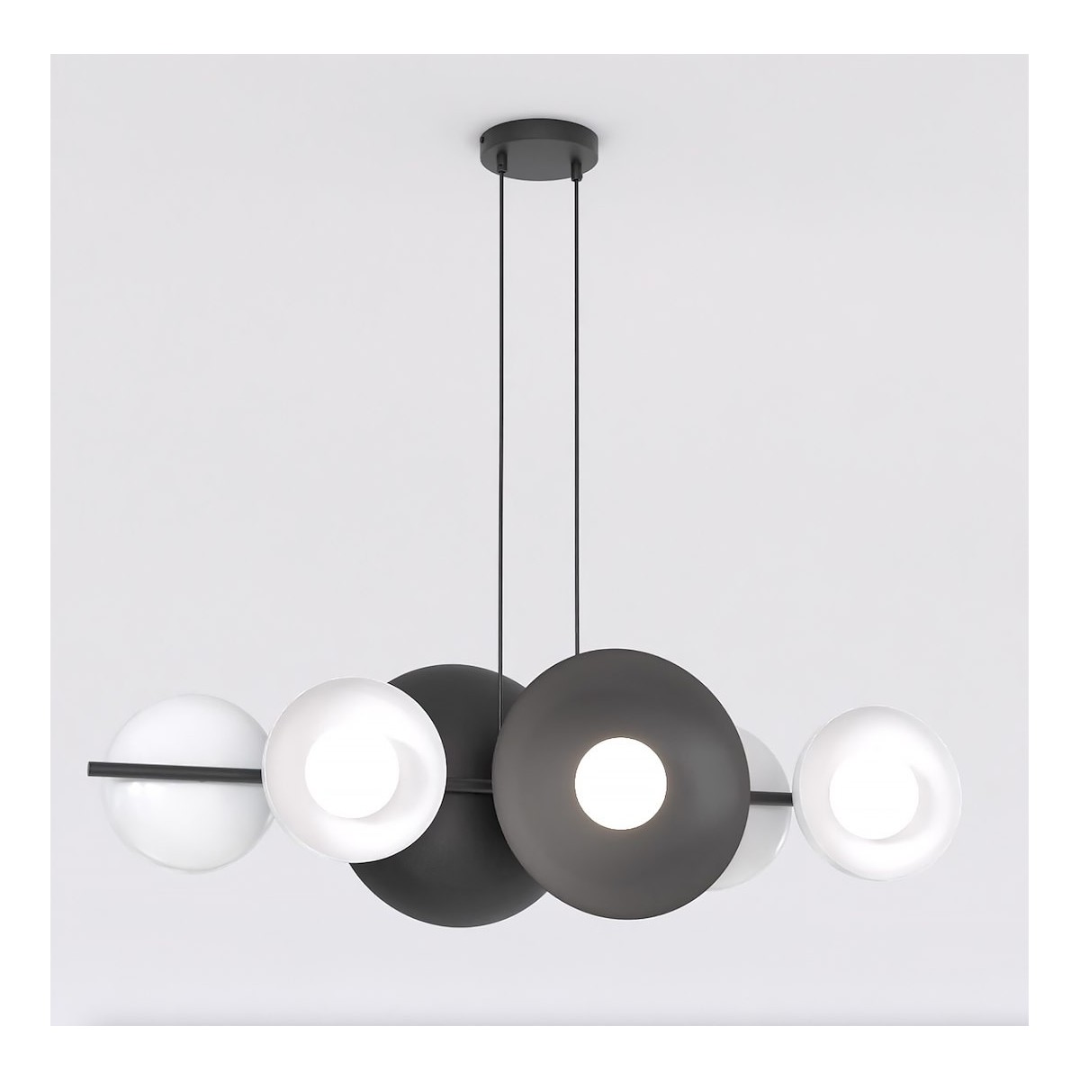 Emibig VOLUM 6 BL WHITE EM1484/6 kolor czarny z kategorii lampy wiszące