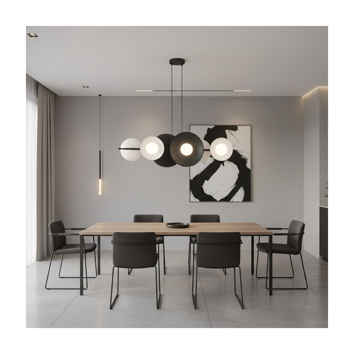 Emibig VOLUM 6 BL WHITE EM1484/6 kolor czarny z kategorii lampy wiszące