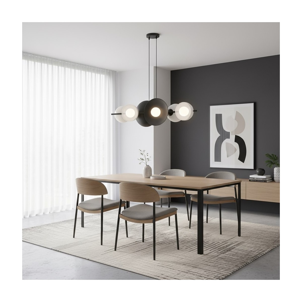 Emibig VOLUM 6 BL WHITE EM1484/6 kolor czarny z kategorii lampy wiszące