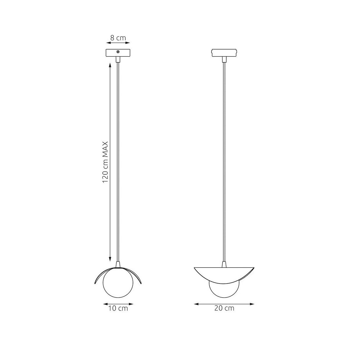 Emibig RITUAL 1 WHITE EM1584/1 kolor czarny z kategorii lampy wiszące