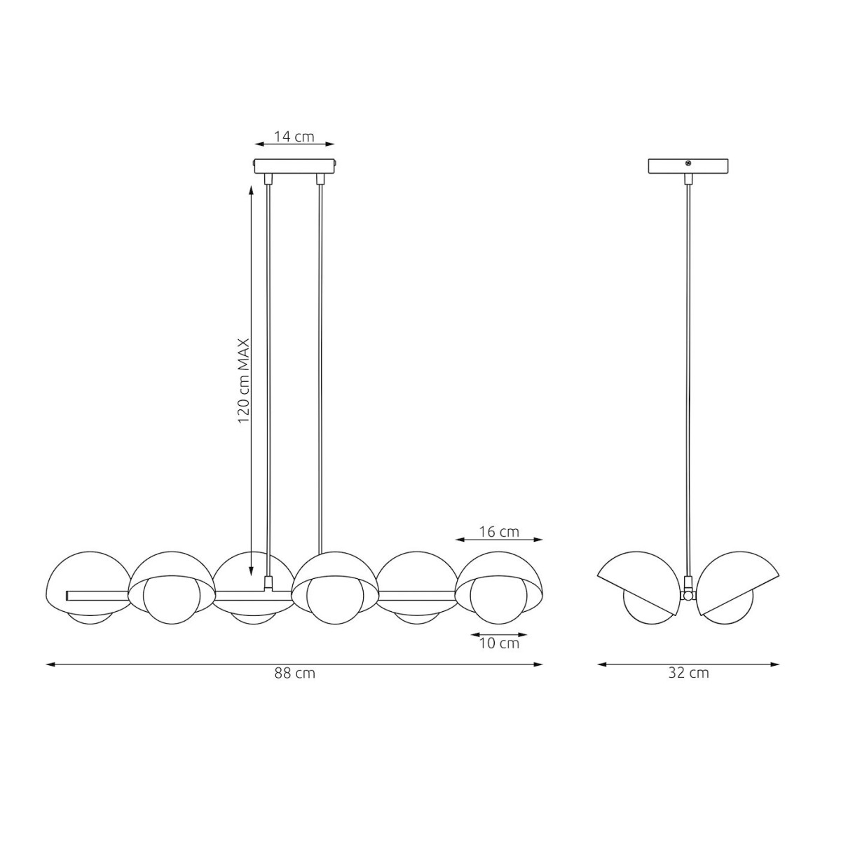 Emibig BOOM 6 WHITE EM1592/6 kolor biały z kategorii lampy wiszące