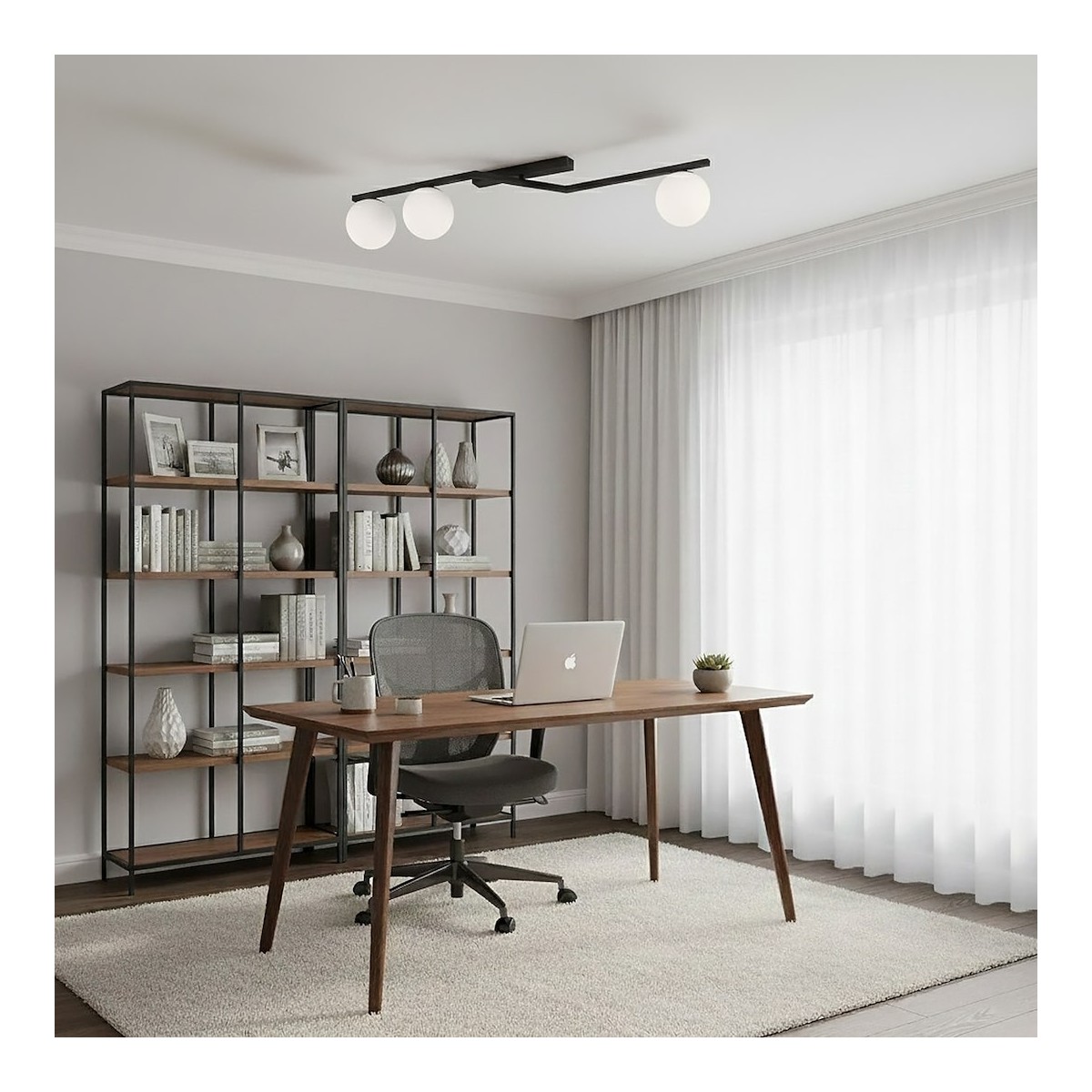 Emibig NATON 3 BL OPAL EM1508/3 kolor czarny z kategorii lampy sufitowe