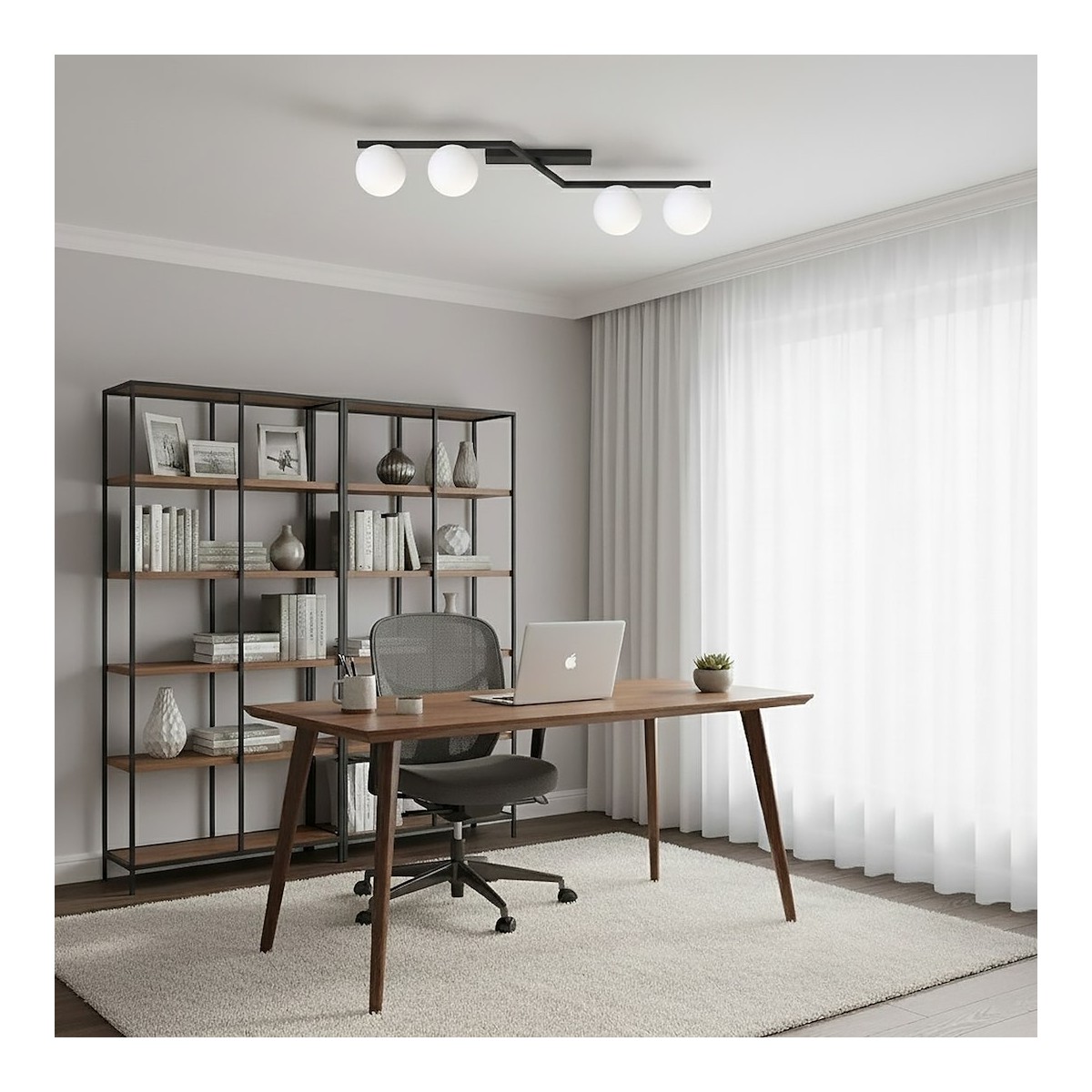 Emibig NATON 4 BL OPAL EM1508/4 kolor czarny z kategorii lampy sufitowe