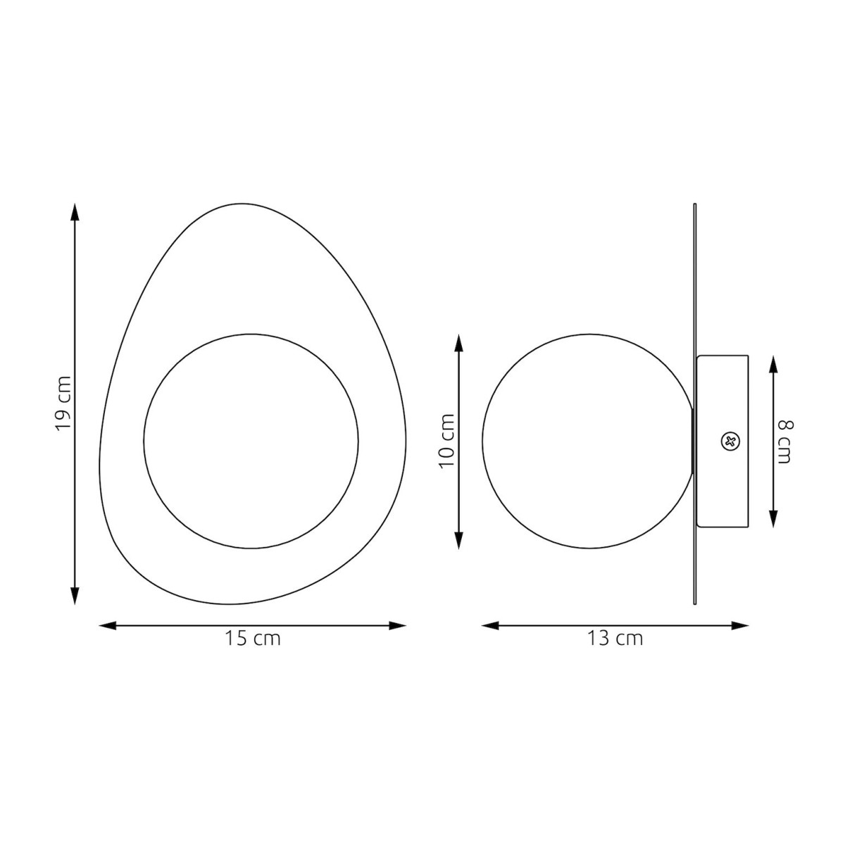 Emibig OVO K1 BLACK EM1527/K1 kolor czarny z kategorii kinkiety