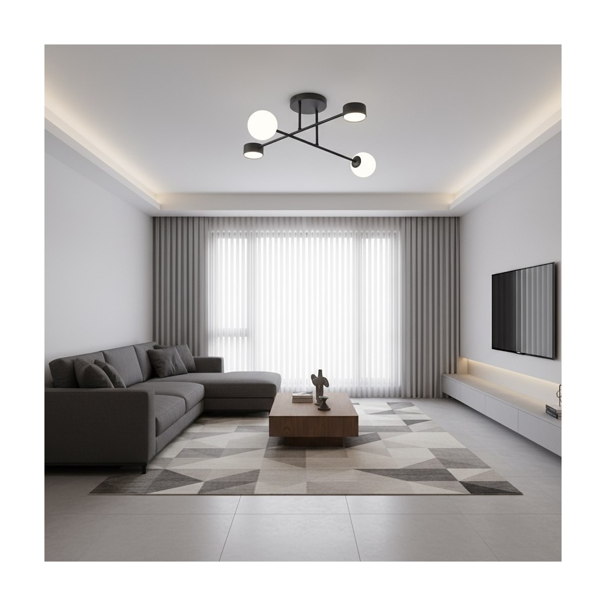 Emibig HOLON 4 BLACK EM1558/4 kolor czarny z kategorii lampy sufitowe