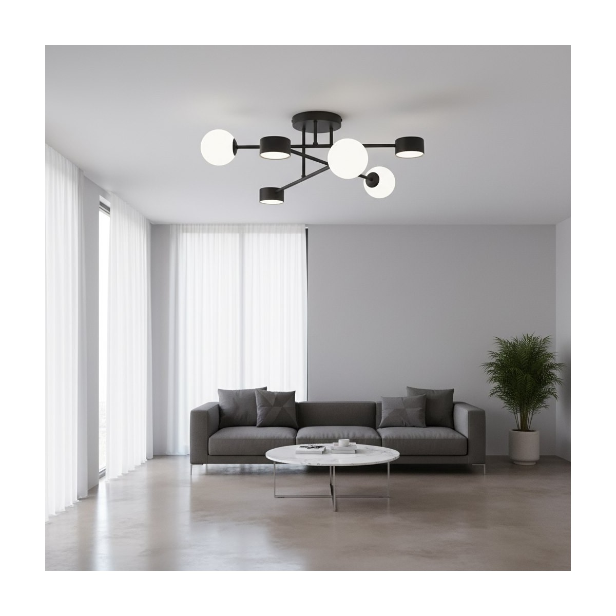 Emibig HOLON 6 BLACK EM1558/6 kolor czarny z kategorii lampy sufitowe