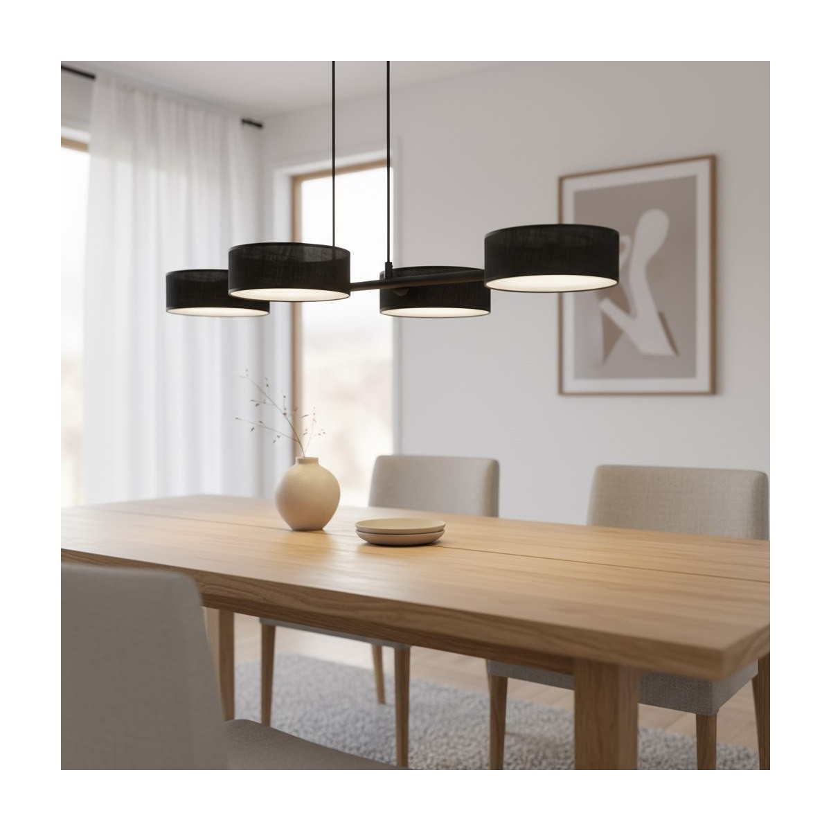 Emibig DRUMZ 4 BLACK EM1562/4 kolor czarny z kategorii lampy wiszące