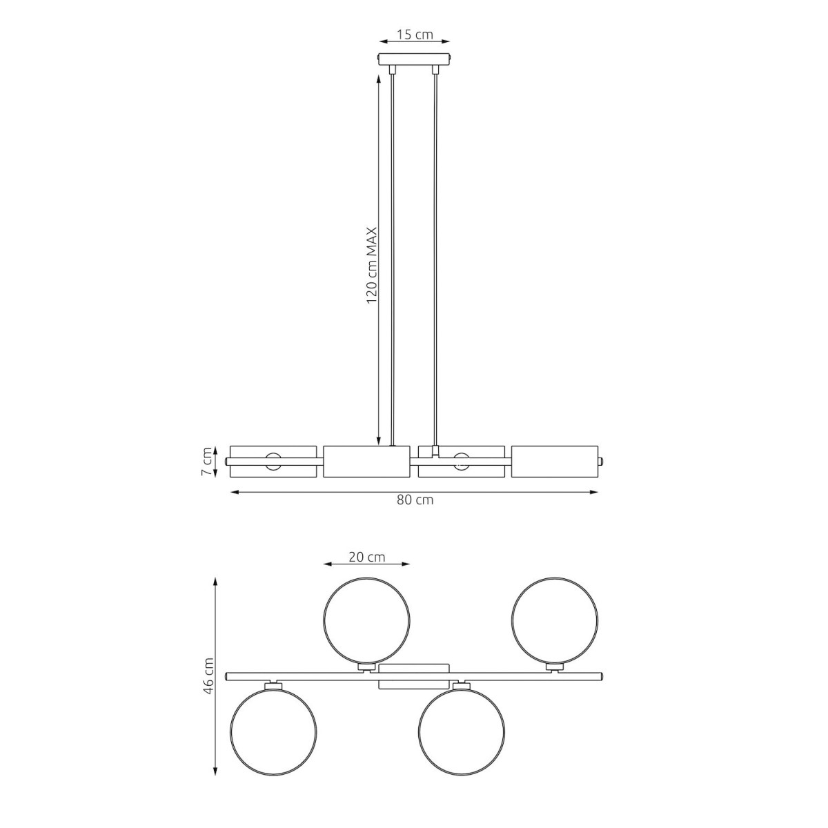 Emibig DRUMZ 4 BROWN EM1563/4 kolor czarny z kategorii lampy wiszące