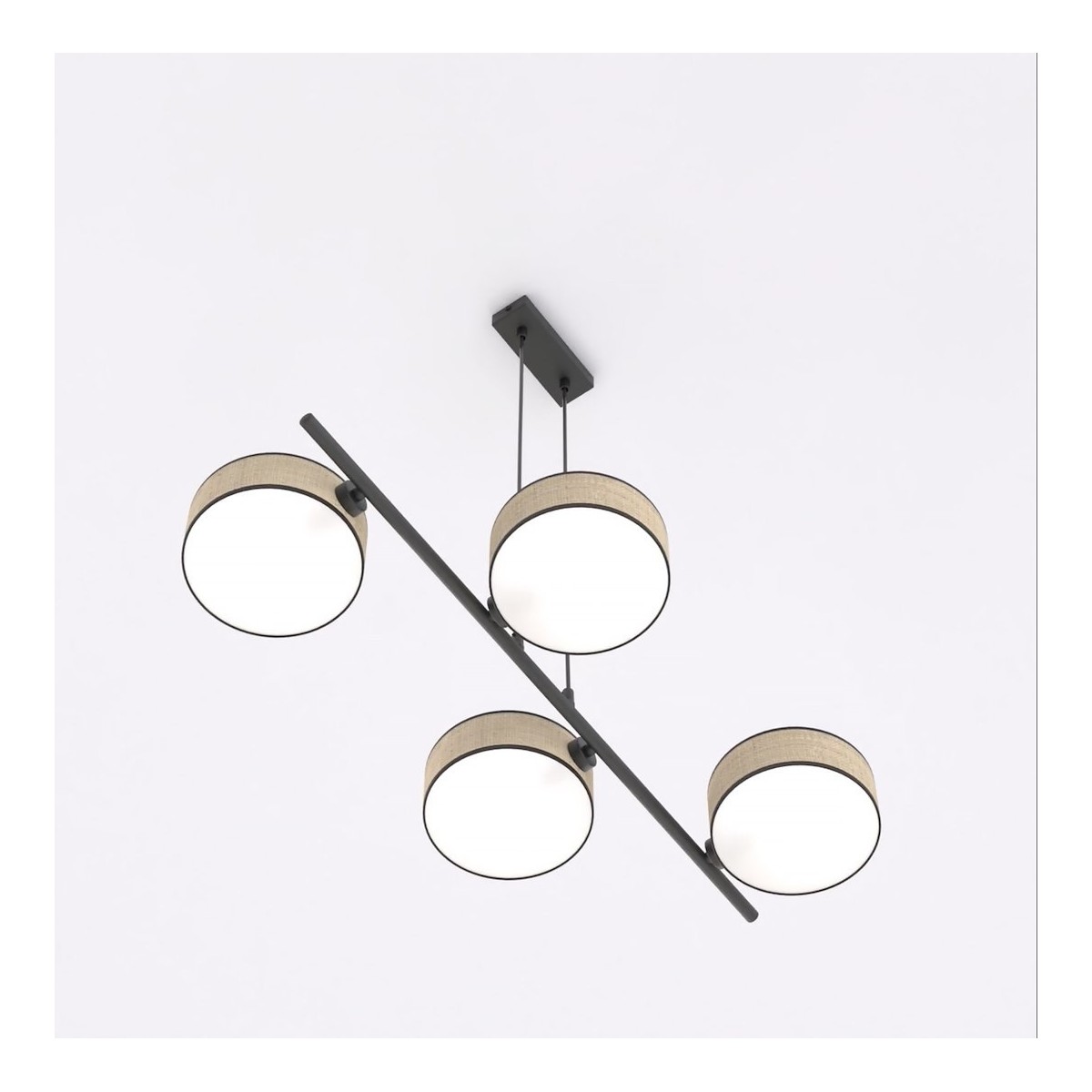 Emibig DRUMZ 4 RATTAN EM1565/4 kolor czarny z kategorii lampy wiszące