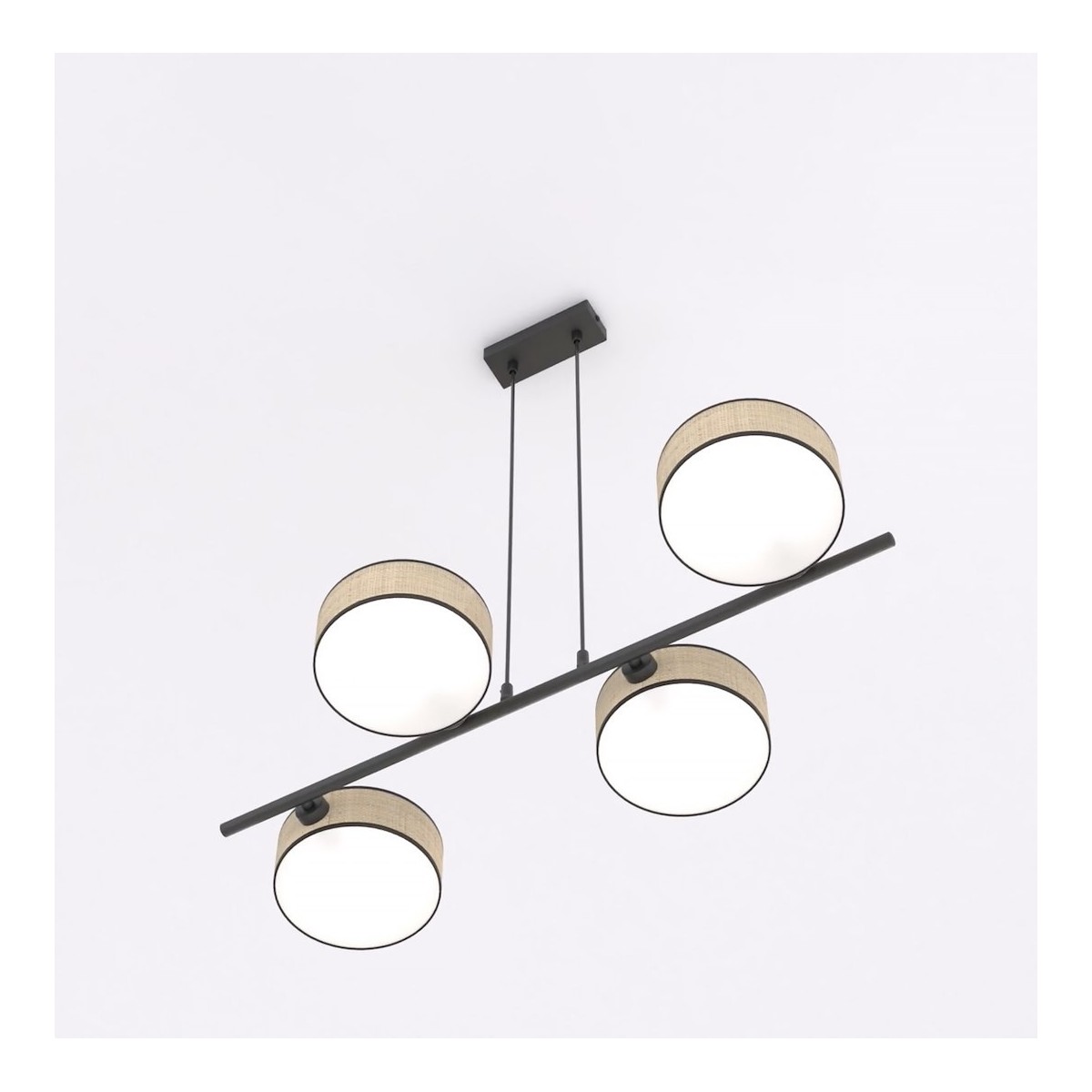 Emibig DRUMZ 4 RATTAN EM1565/4 kolor czarny z kategorii lampy wiszące