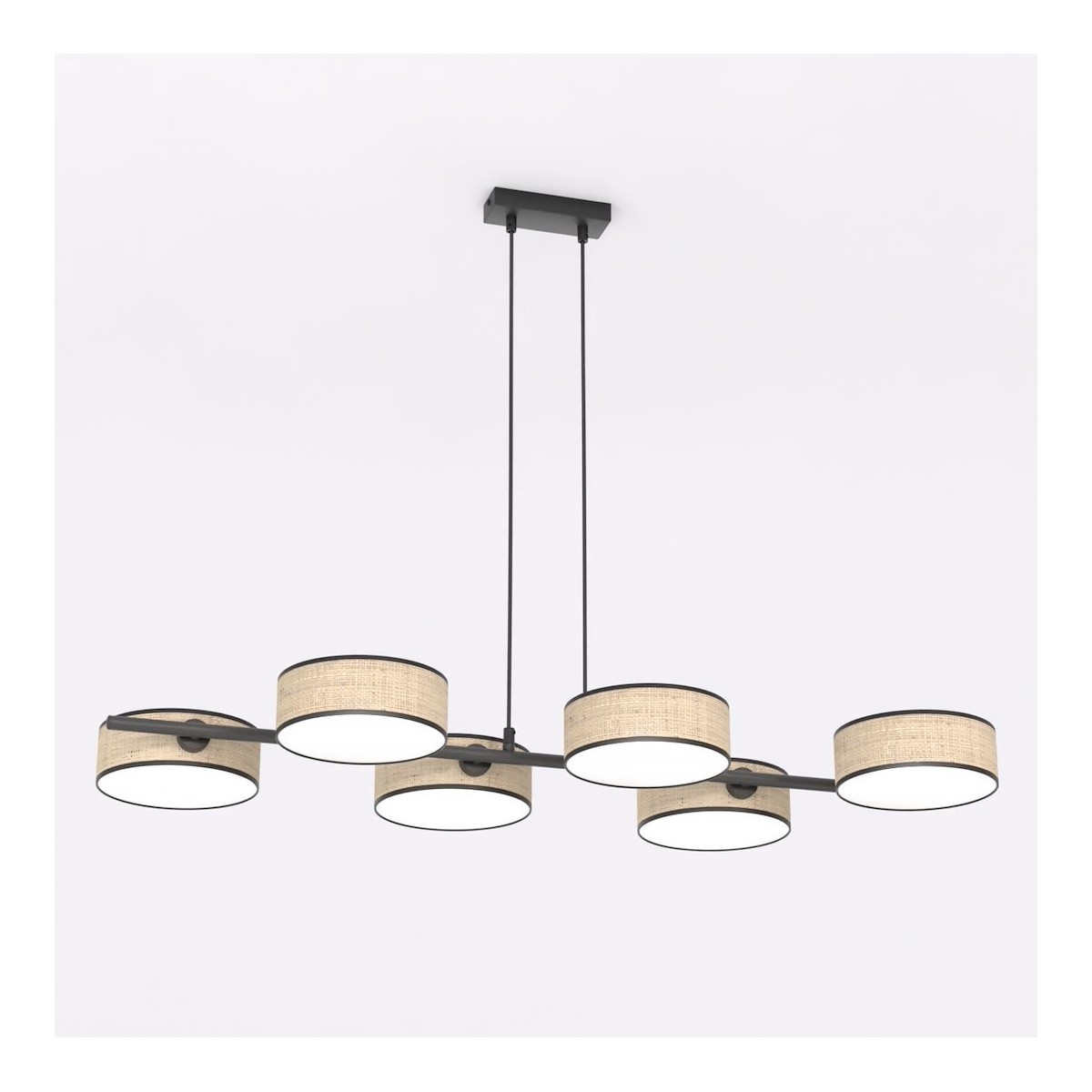 Emibig DRUMZ 6 RATTAN EM1565/6 kolor czarny z kategorii lampy wiszące